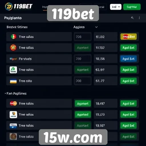 Opções de pagamento disponíveis no 119bet